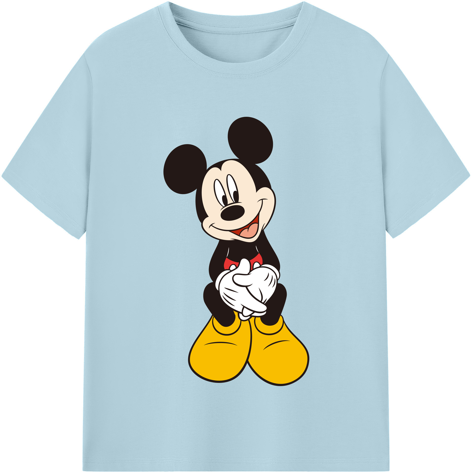 （画像用） ミッキーマウス Mickey Mouse 綿100％半袖Tシャツ（フロントプリント）